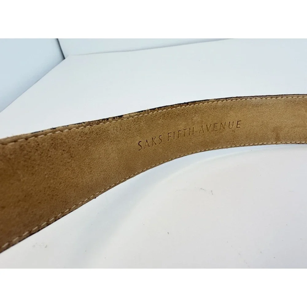 Saks Fifth Avenue Genuine Lizard Leather Belt 1 Inches Wide Vintage Size 40